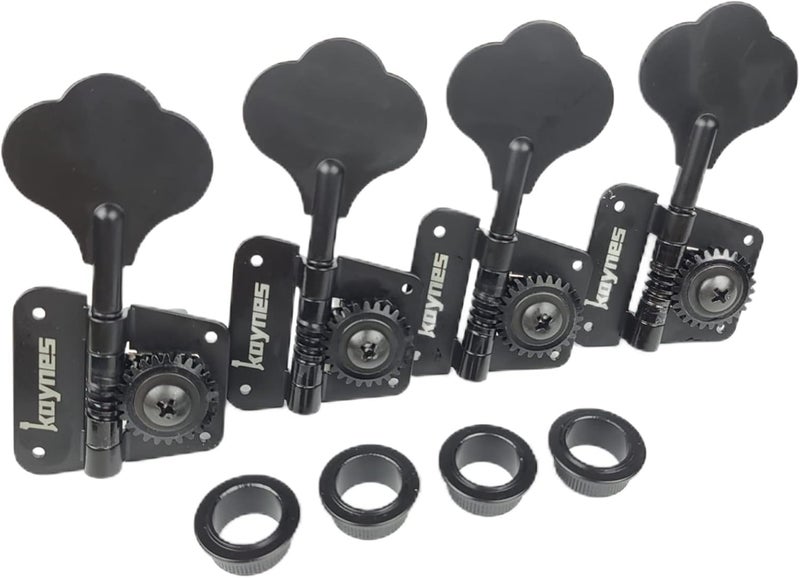 Kaynes Bass Tuners 1:26 Ratio Open Frame Tuning Key Pegs Machine Head Tuners for Electric Jazz Precision Instruments (Black) - Image 3
